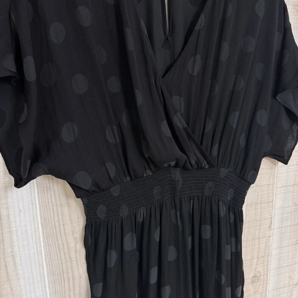 Madewell Wrap-Front Smock-Waist Jumpsuit in Dot Jacquard Size Medium